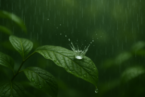 雨が滴る様子